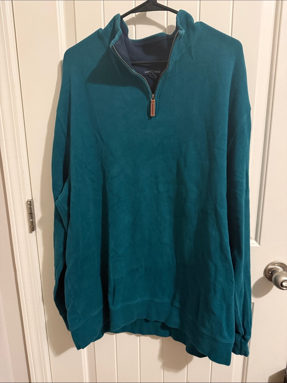 Lands' End Men's Teal Half-Zip Sweater Pullover